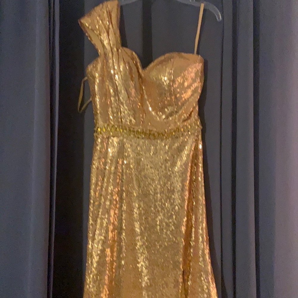 Gold prom dress